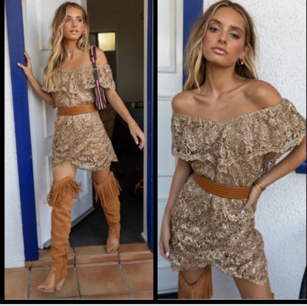 SPELL Sequined Nina Mini Shift Dress